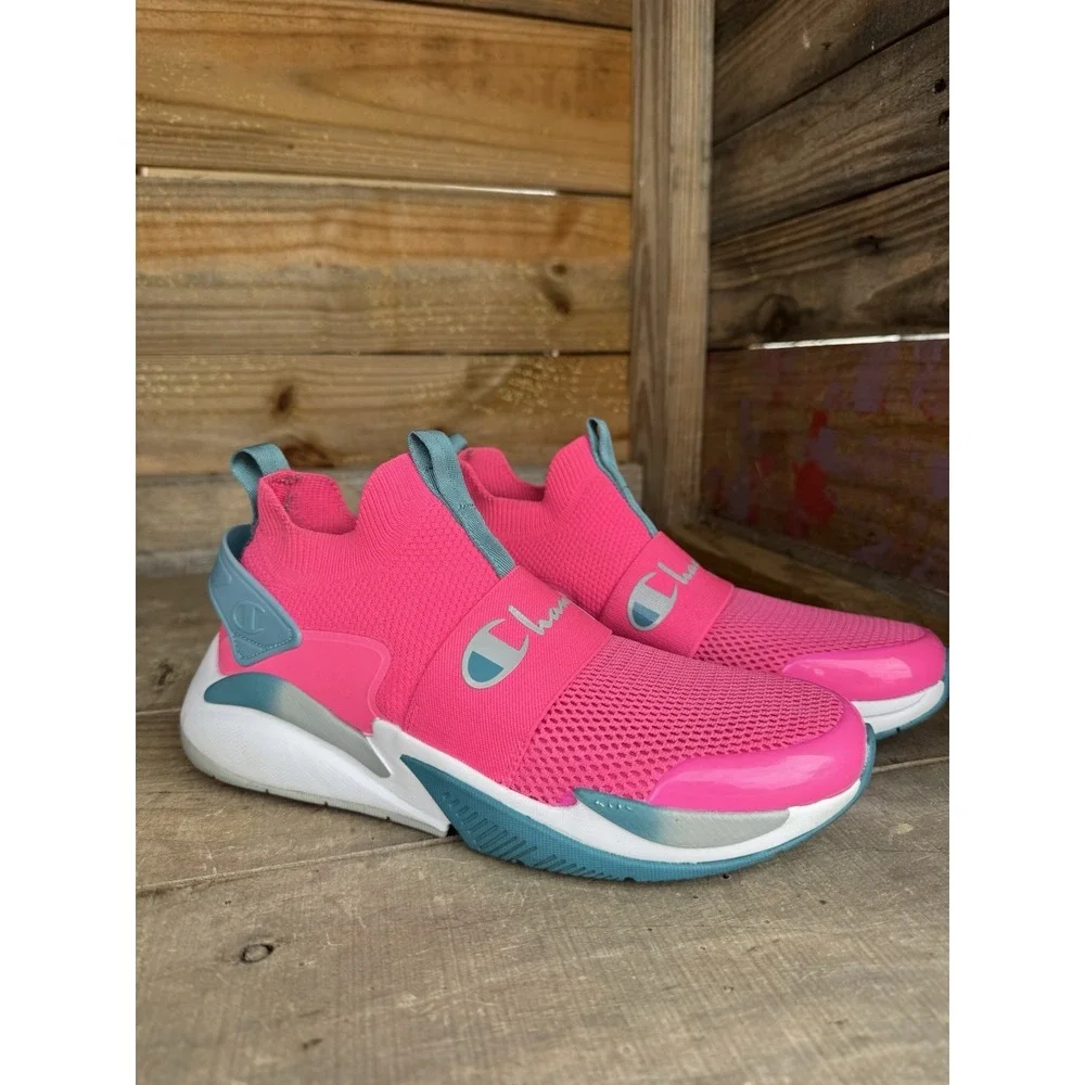 GIRLS CHAMPION SZ 7y SHOES XG TECH PRO‎ Pink And Blue CUTE!!